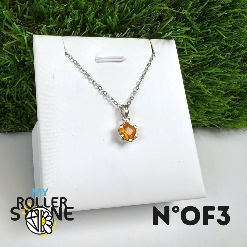 Colgante de ópalo de fuego brasileño (PIAUI) y plata de ley 925 n.° OF3