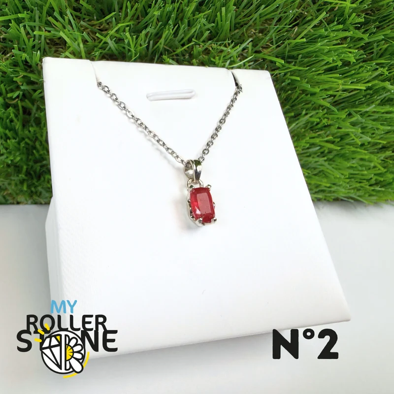 Colgante de rodonita y plata de ley 925 n.° 2B