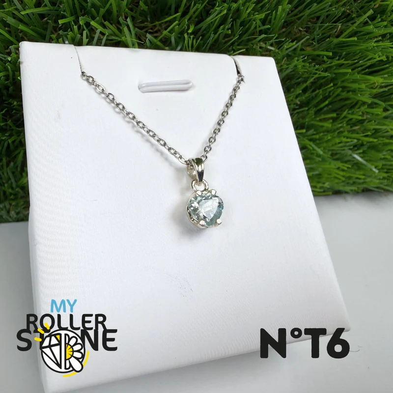 Colgante de topacio azul en plata de ley 925 n.º 6
