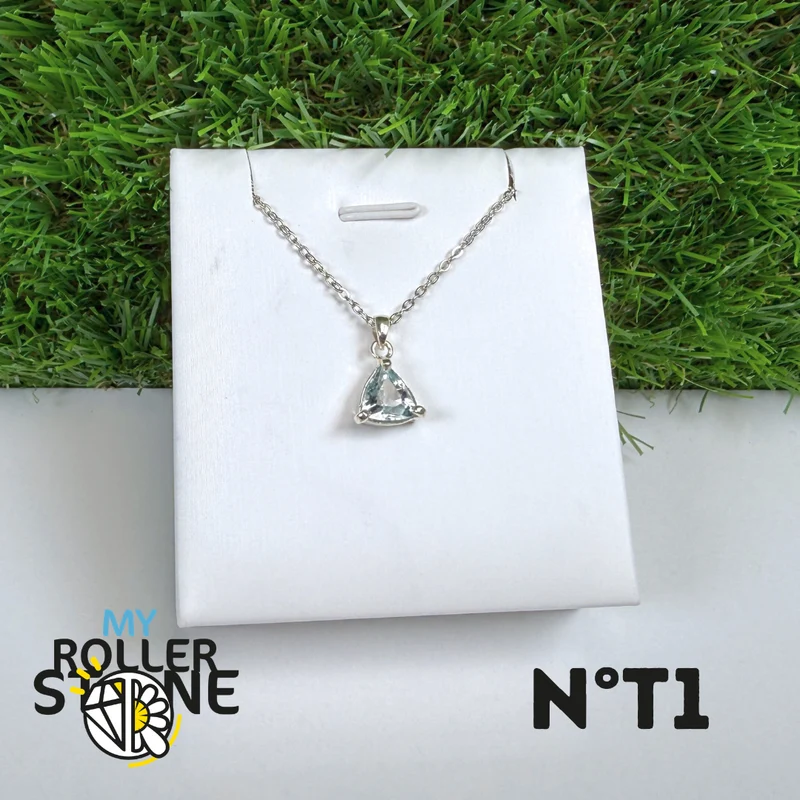 Colgante de topacio azul en plata de ley 925 n.º 1