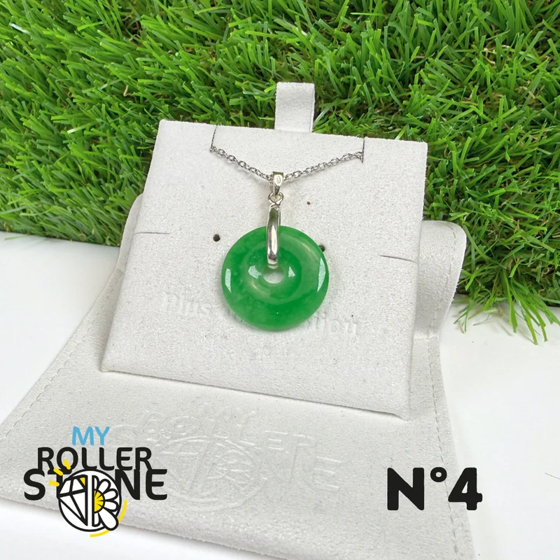 Colgante de jade nefrita de Vietnam, plata de ley 925 n.° 4