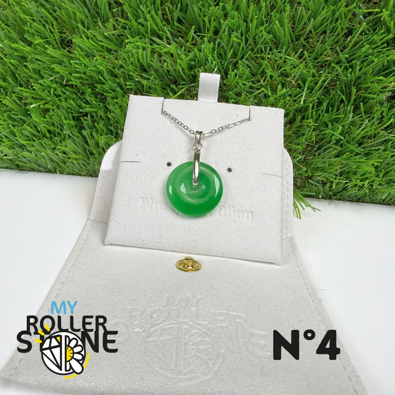 Colgante de jade nefrita de Vietnam, plata de ley 925 n.° 4
