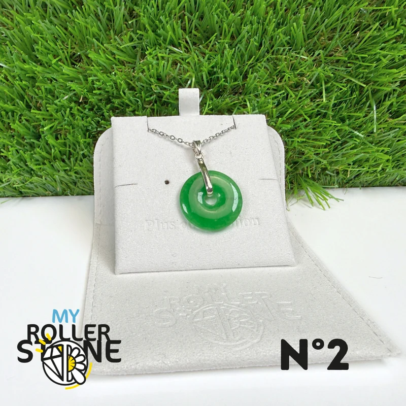 Colgante de jade nefrita de Vietnam, plata de ley 925 n.° 2