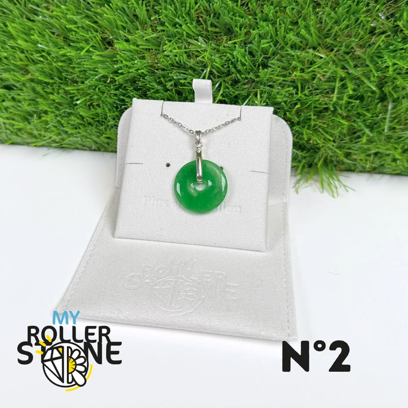 Colgante de jade nefrita de Vietnam, plata de ley 925 n.° 2