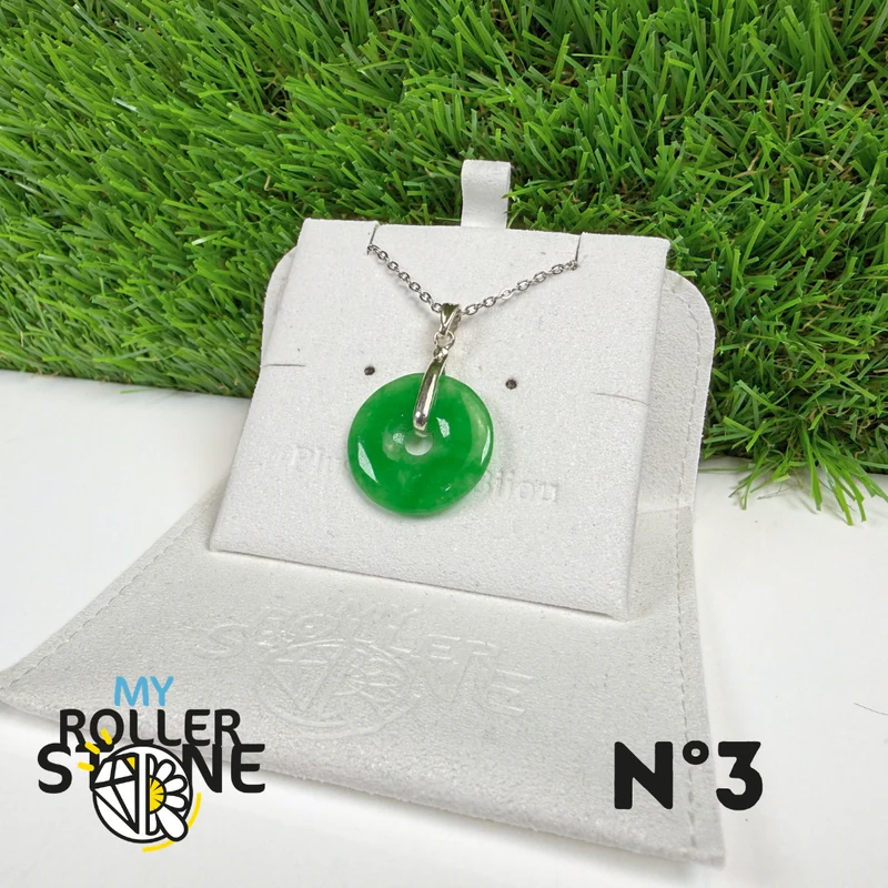 Colgante de jade nefrita de Vietnam, plata de ley 925 n.° 3