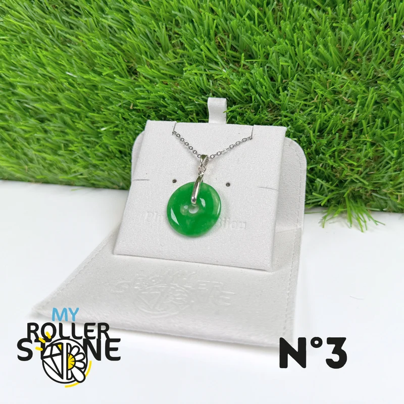Colgante de jade nefrita de Vietnam, plata de ley 925 n.° 3