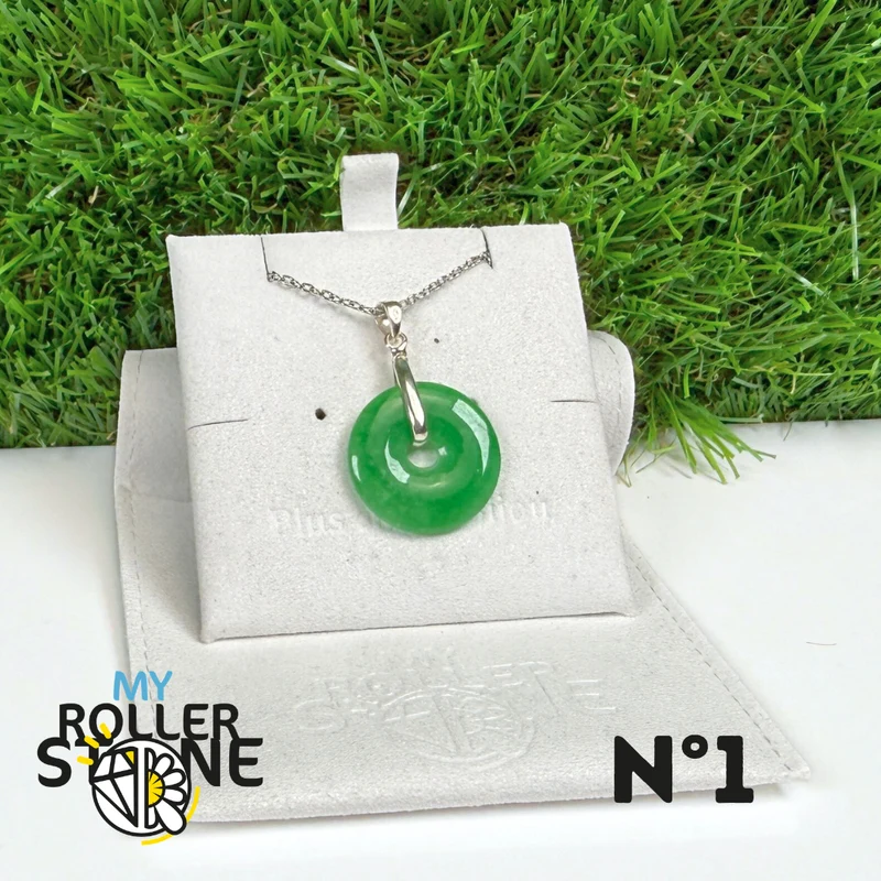 Colgante de jade nefrita de Vietnam, plata de ley 925 n.° 1