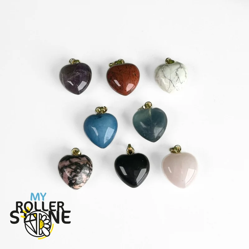 Colgante en forma de corazón con argolla de oro (8 variaciones)