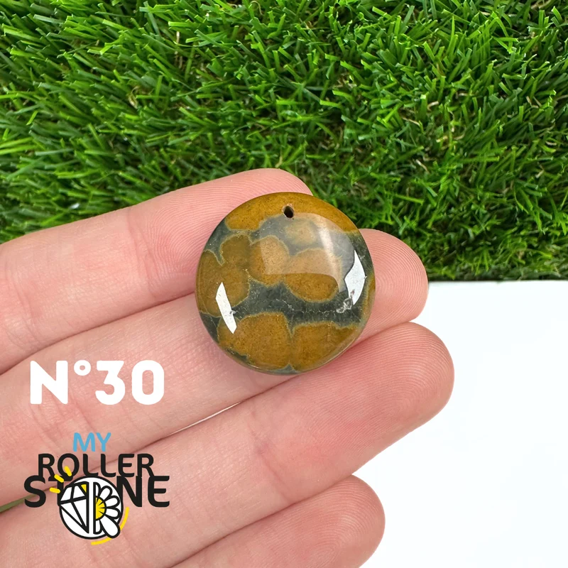 Colgante perforado de jaspe oceánico 5A