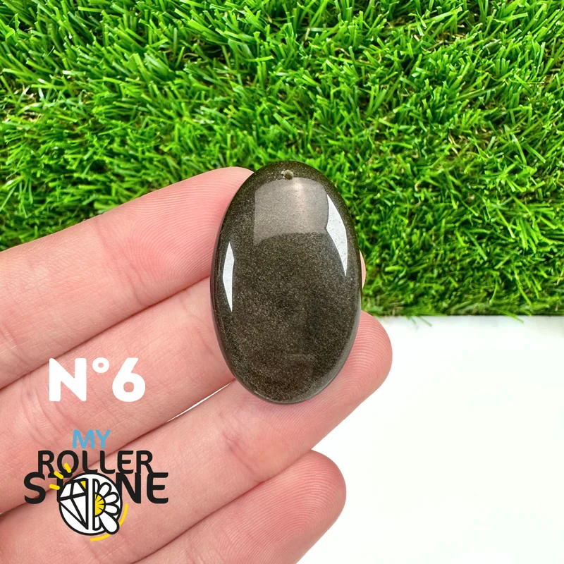 Colgante de obsidiana dorada perforada 5A