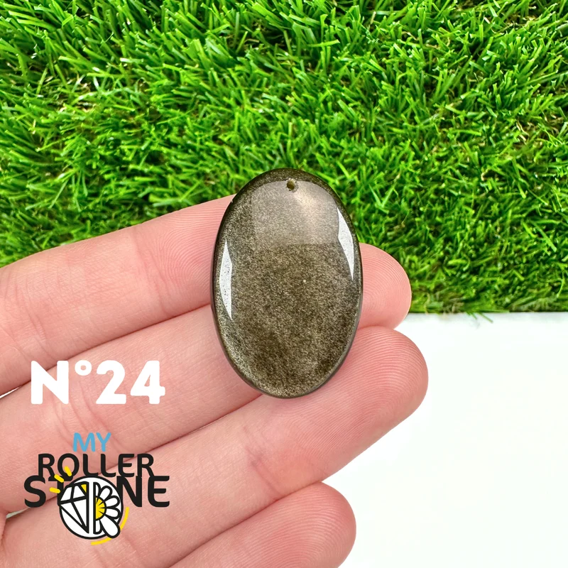 Colgante de obsidiana dorada perforada 5A