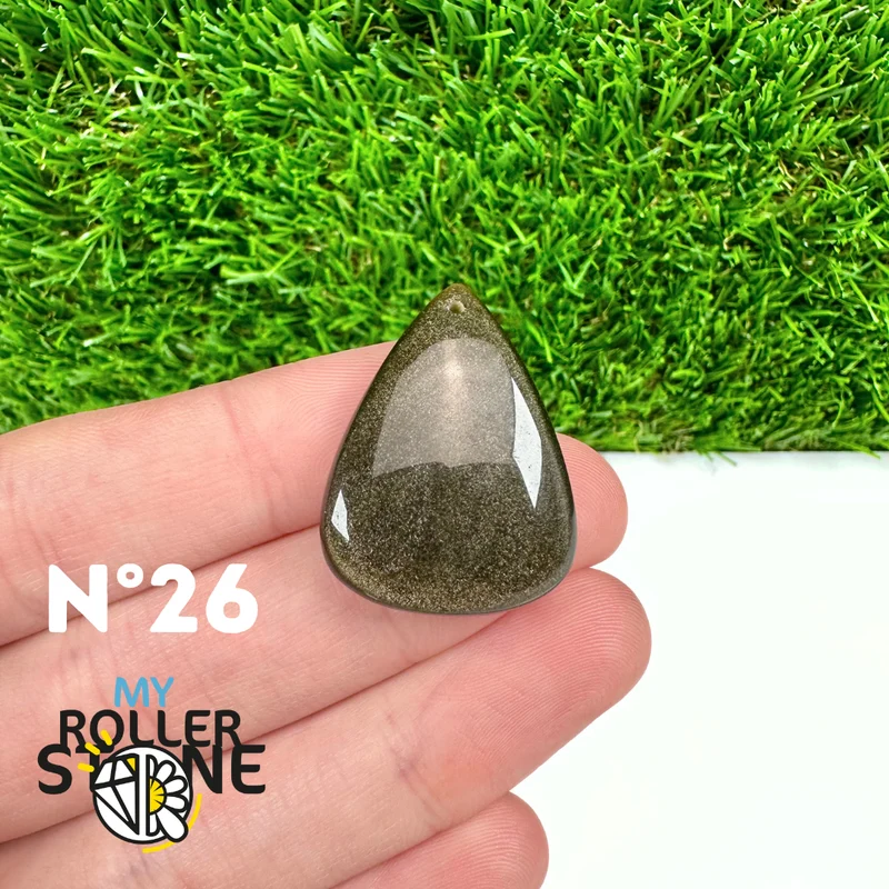 Colgante de obsidiana dorada perforada 5A