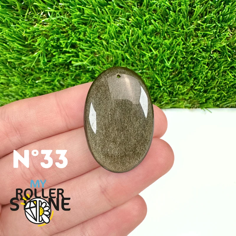 Colgante de obsidiana dorada perforada 5A