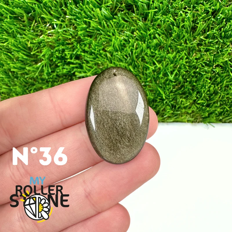 Colgante de obsidiana dorada perforada 5A