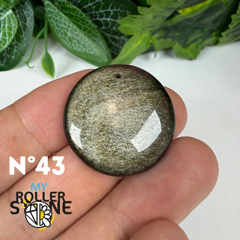 Colgante de obsidiana dorada perforada 5A