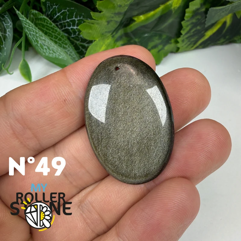 Colgante de obsidiana dorada perforada 5A
