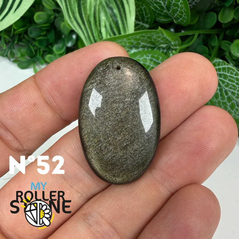 Colgante de obsidiana dorada perforada 5A