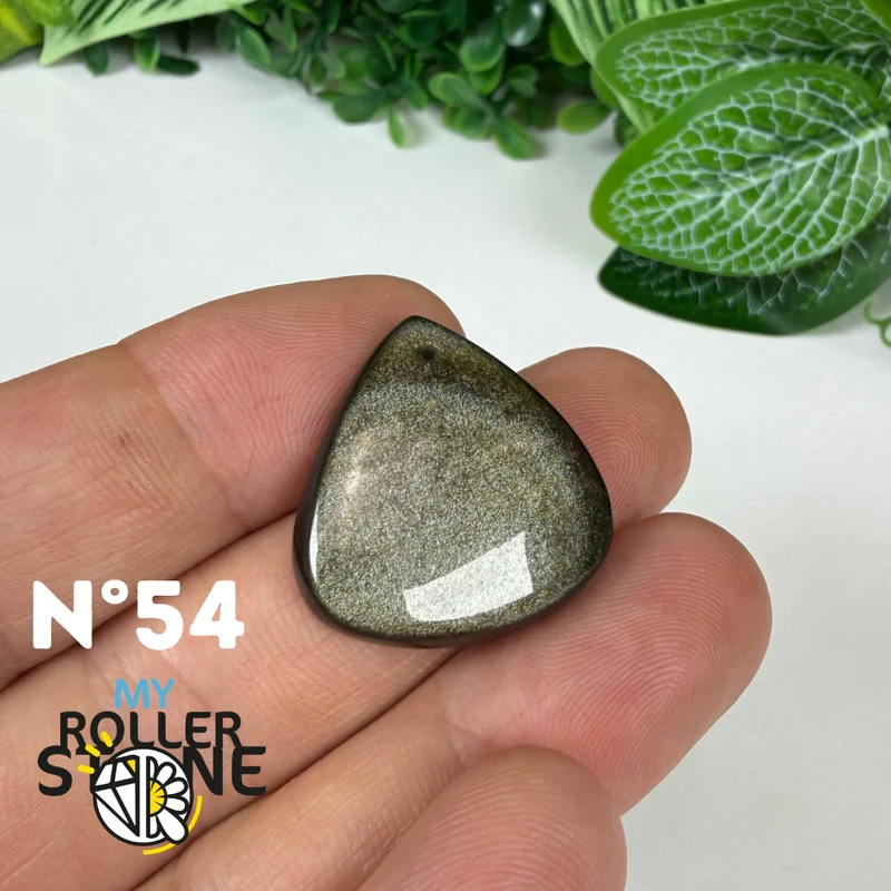 Colgante de obsidiana dorada perforada 5A