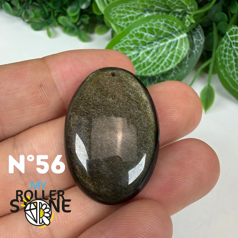 Colgante de obsidiana dorada perforada 5A