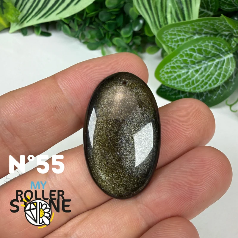 Colgante de obsidiana dorada perforada 5A