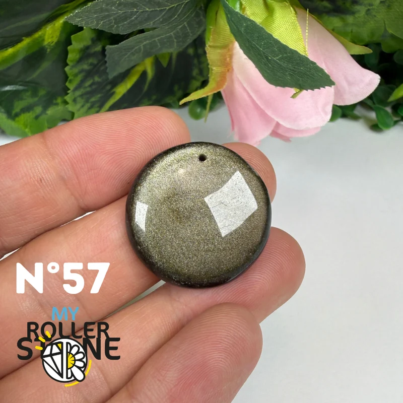 Colgante de obsidiana dorada perforada 5A
