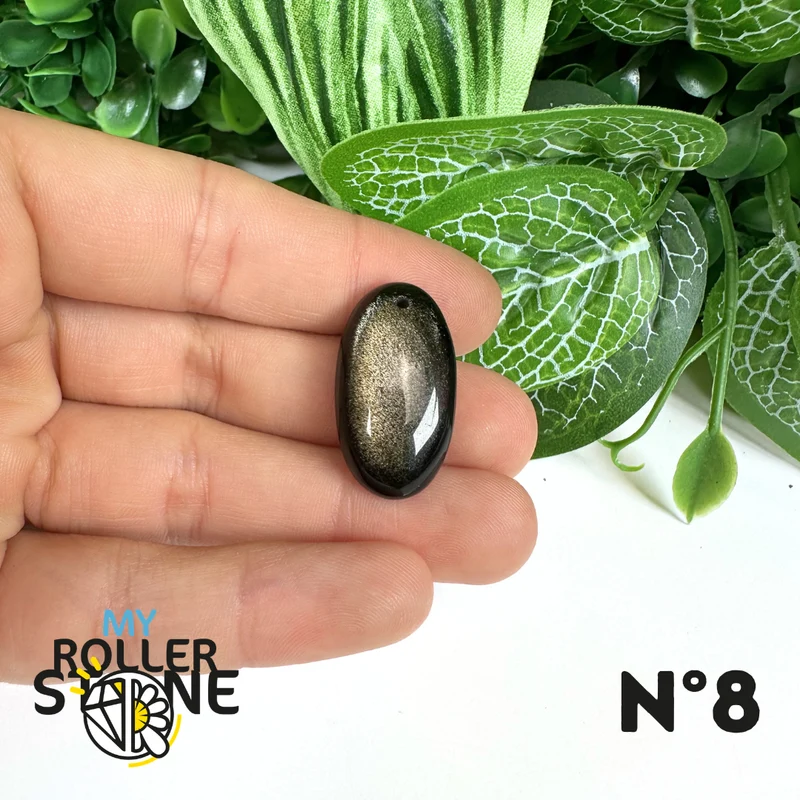 Colgante de obsidiana dorada perforada 5A