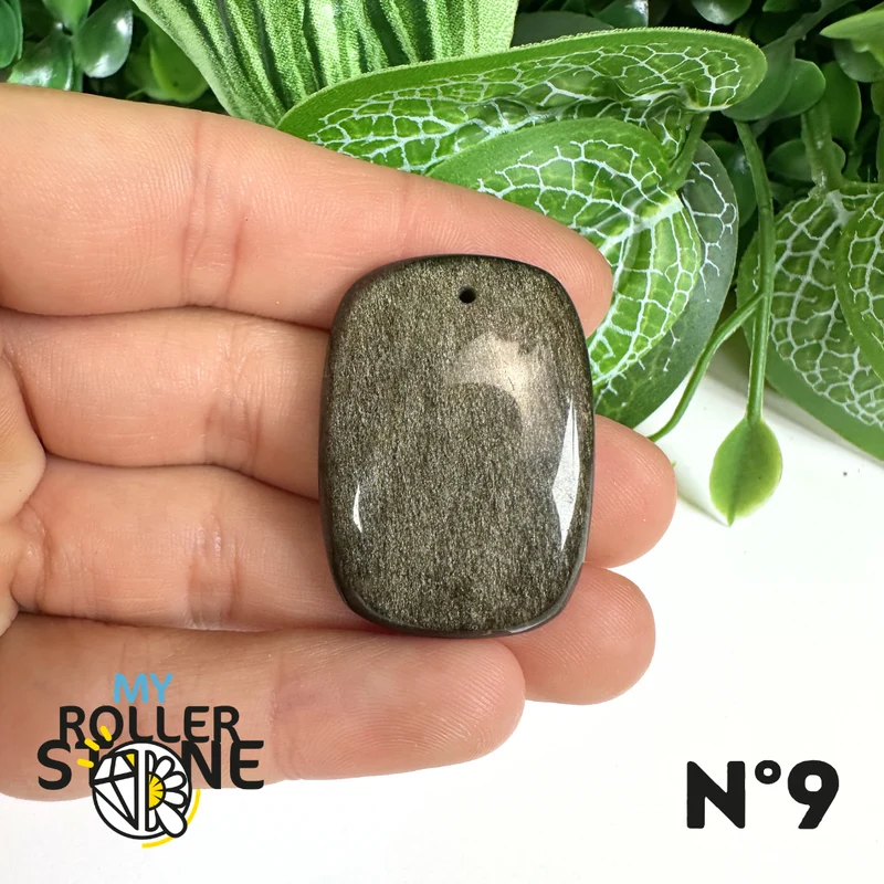 Colgante de obsidiana dorada perforada 5A