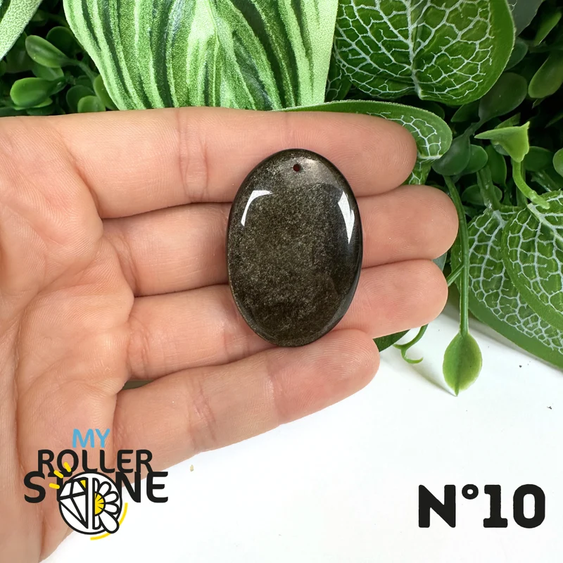 Colgante de obsidiana dorada perforada 5A