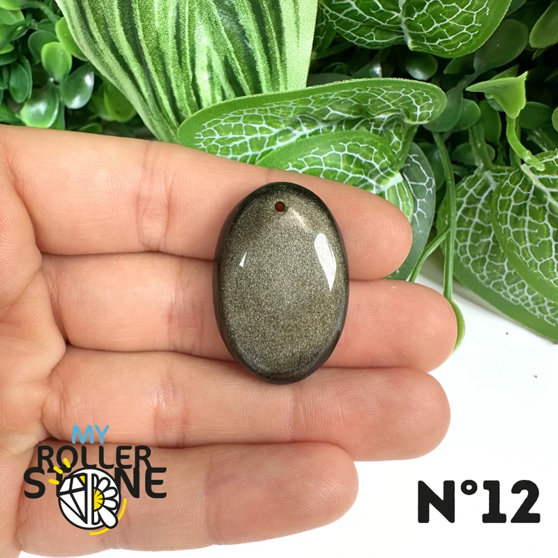 Colgante de obsidiana dorada perforada 5A