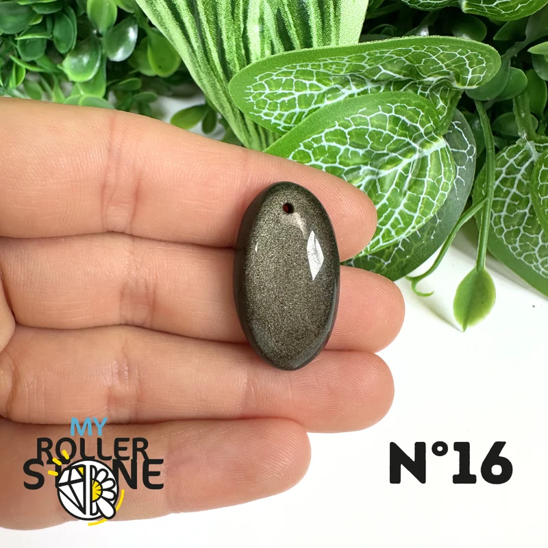 Colgante de obsidiana dorada perforada 5A