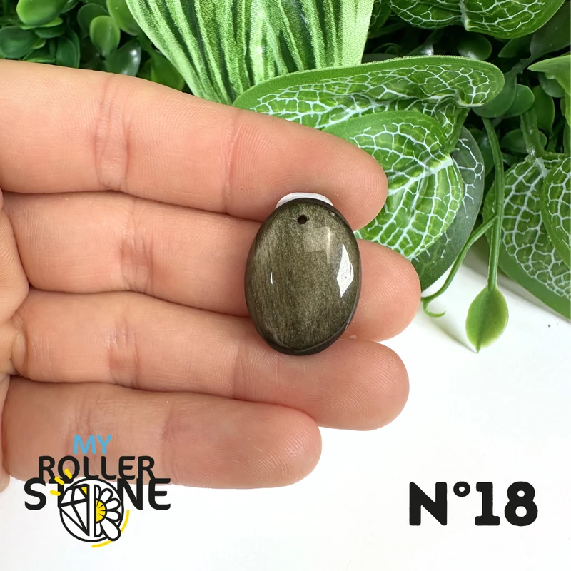 Colgante de obsidiana dorada perforada 5A