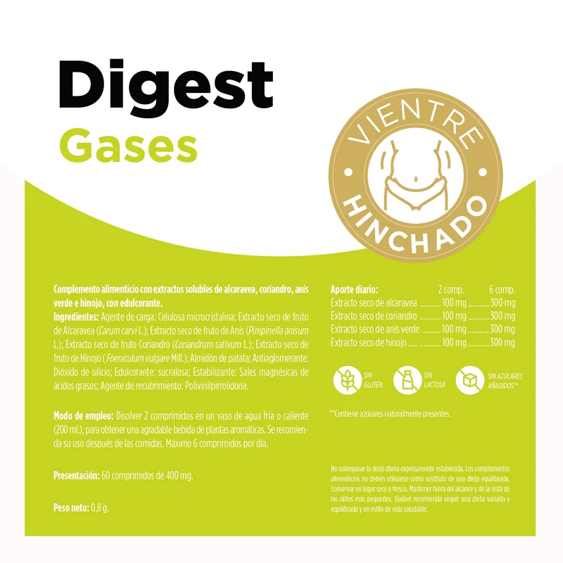 Digest Gases 60 Comprimidos | Eladiet