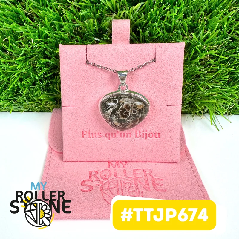 Colgantes de jaspe turritella en plata 925 #TTJP674