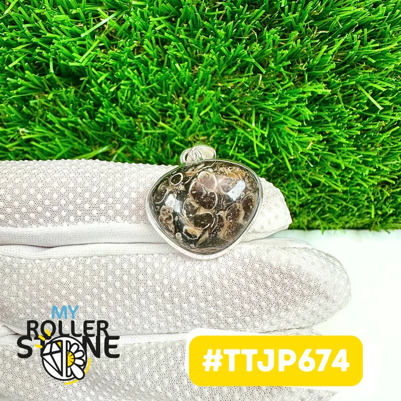 Colgantes de jaspe turritella en plata 925 #TTJP674
