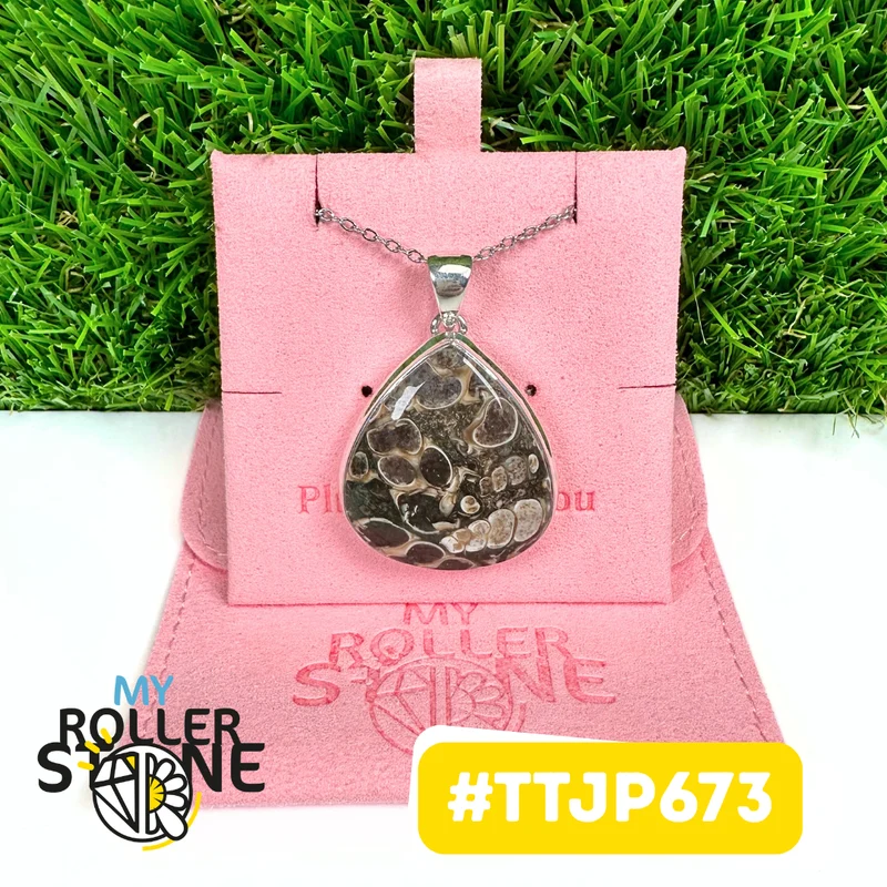 Colgantes de jaspe turritella en plata 925 #TTJP673