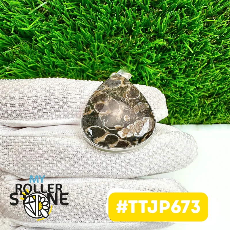 Colgantes de jaspe turritella en plata 925 #TTJP673
