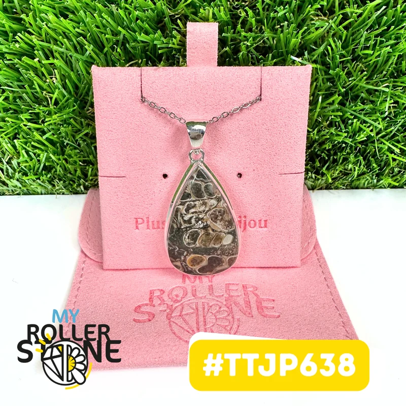 Colgantes de jaspe turritella en plata 925 #TTJP638