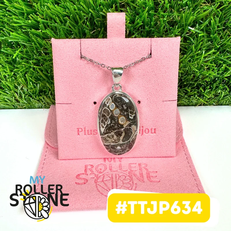 Colgantes de jaspe turritella en plata 925 #TTJP634