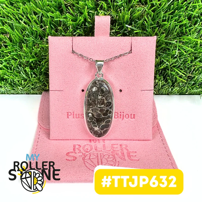 Colgantes de jaspe turritella en plata 925 #TTJP632