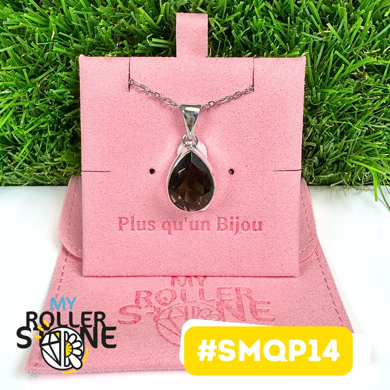 Colgante de cuarzo ahumado en plata de ley 925 #PSMQP14