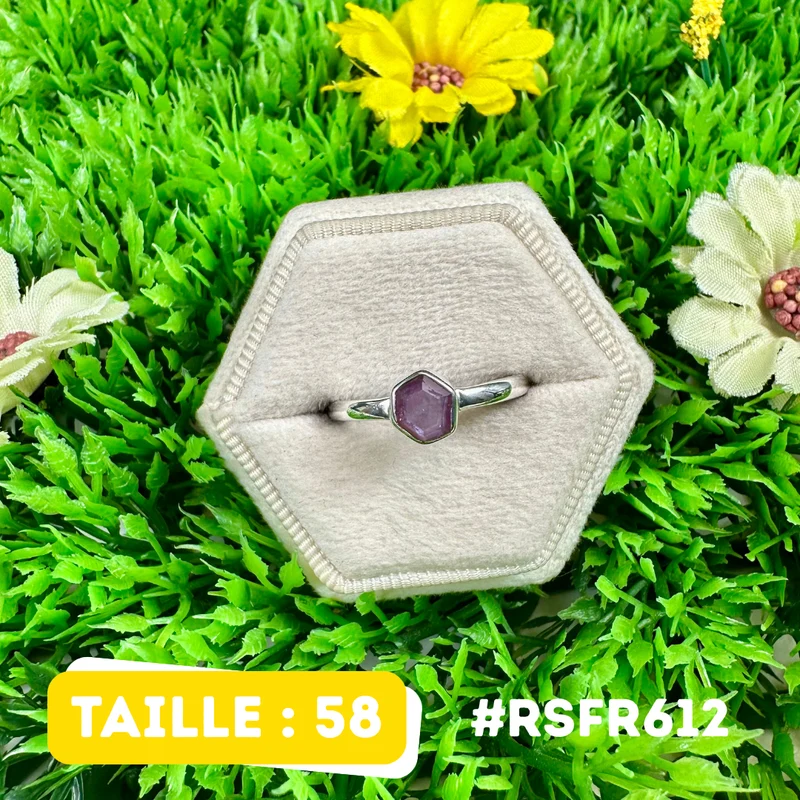 Anillo de rubí y estalactita en plata de ley 925 #RSFR612