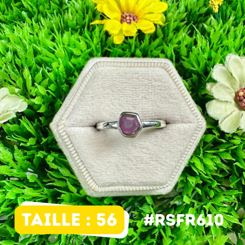 Anillo de rubí y estalactita en plata de ley 925 #RSFR610