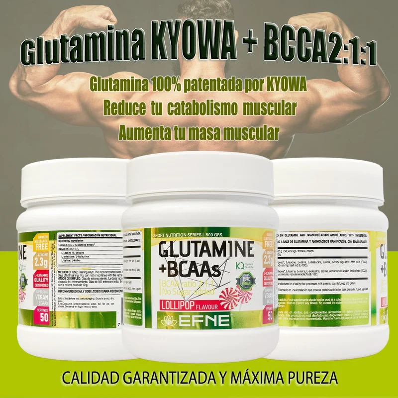 Glutamina Kyowa® + BCAA 2:1:1 EFNE – Recuperación Muscular Avanzada