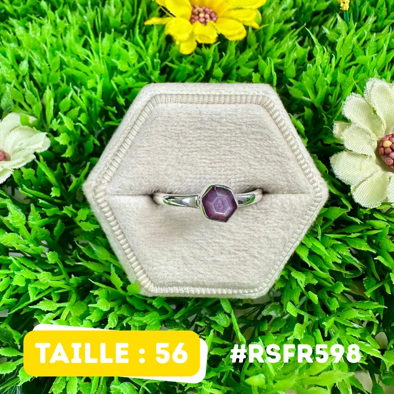 Anillo de rubí y estalactita en plata de ley 925 #RSFR598