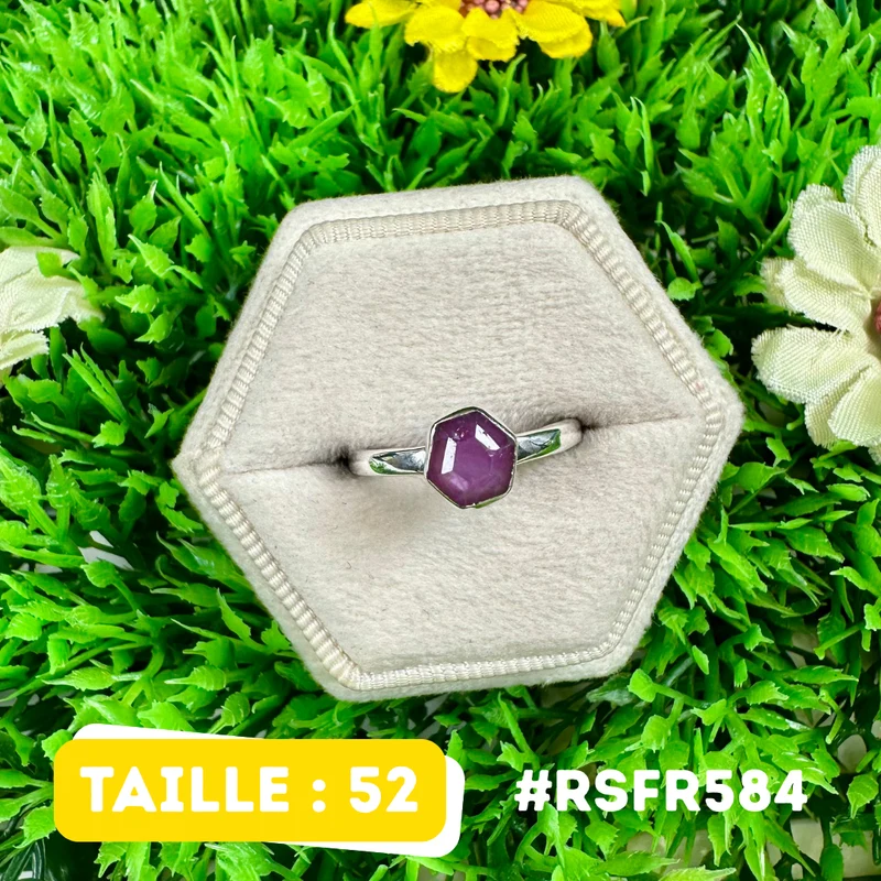 Anillo de rubí y estalactita en plata de ley 925 #RSFR584