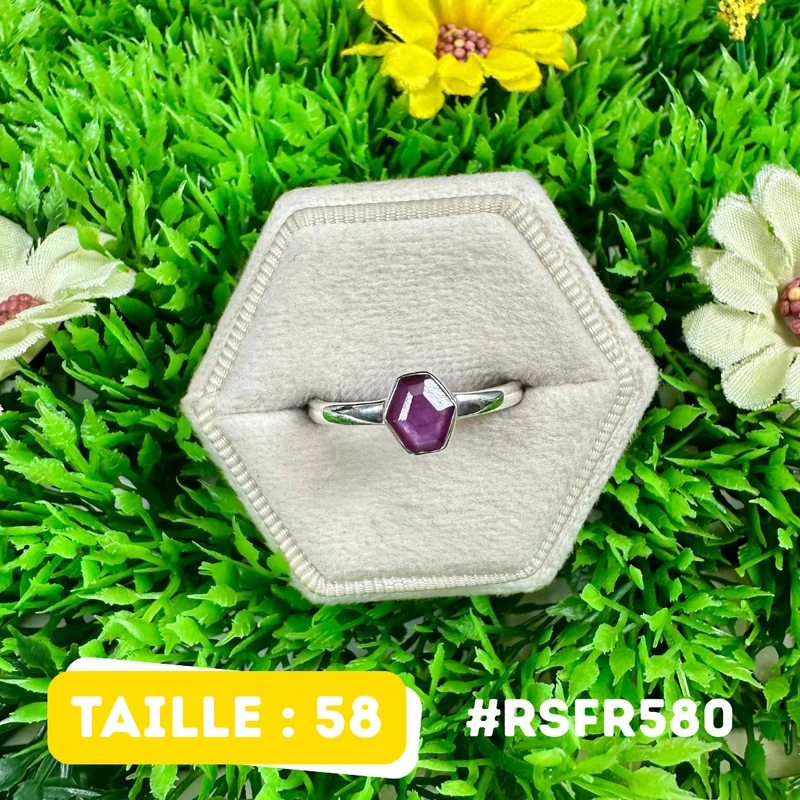 Anillo de rubí y estalactita en plata de ley 925 #RSFR580