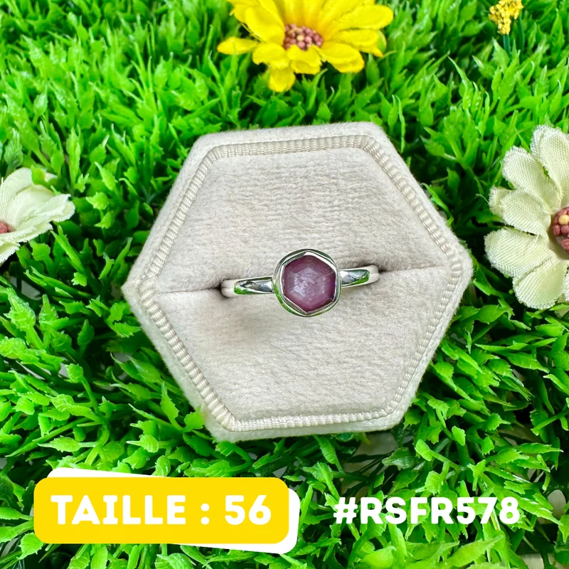 Anillo de rubí y estalactita en plata de ley 925 #RSFR578