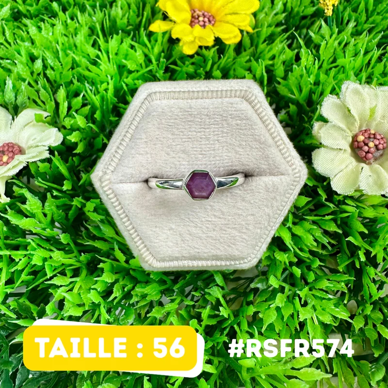 Anillo de rubí y estalactita en plata de ley 925 #RSFR574