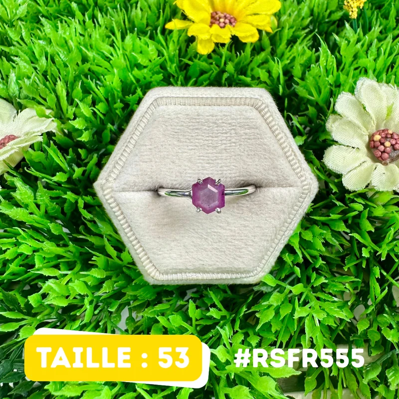 Anillo de rubí y estalactita en plata de ley 925 #RSFR555