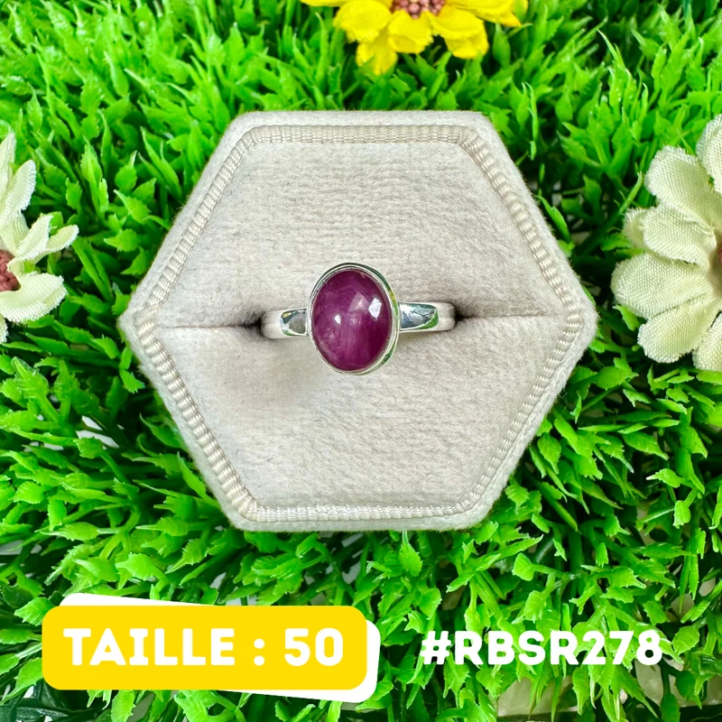 Anillo de rubí estrella en plata de ley 925 #RBSR278